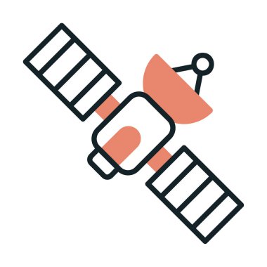 Uydu Simgesi, vektör illüstrasyonu 