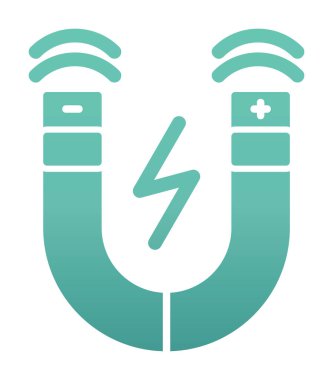 Manyetik alan simgesi, vektör illüstrasyonu