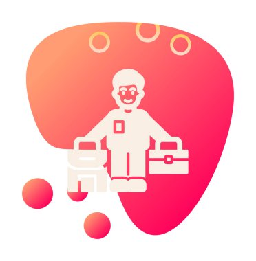 Mülteci Web simgesi, vektör illüstrasyonu 