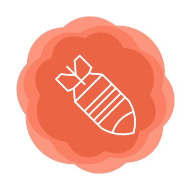 Nükleer bomba ikonu, vektör illüstrasyonu