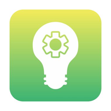 Simge vektör çiziminin içindeki vitesli basit ampul