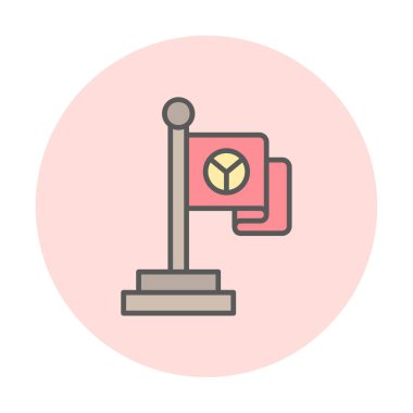 Barış bayrağı simgesi, vektör illüstrasyonu 