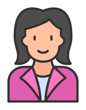 kadın avatar simgesi, vektör illüstrasyonu 