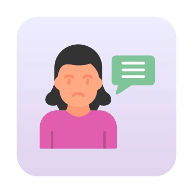 Sohbet düz simgesi, vektör illüstrasyonu