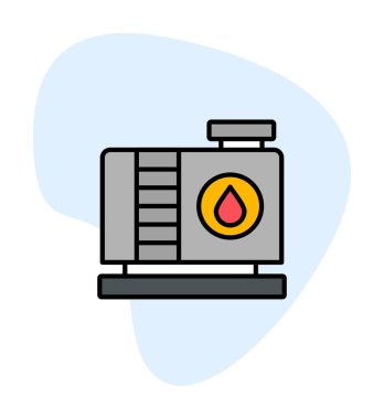 Fabrika tankı simgesi, vektör illüstrasyonu