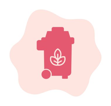 Eko çöp kutusu ikon vektör illüstrasyonu 