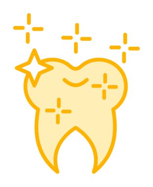 Basit Parlak Diş simgesi, vektör illüstrasyonu