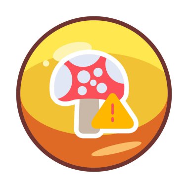 Mantar. Web simgesi basit illüstrasyon