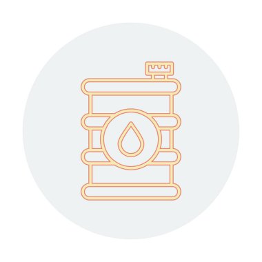 Yağ varili düz ikon vektör çizimi