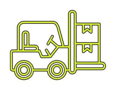 Basit Forklift simgesi, vektör illüstrasyonu