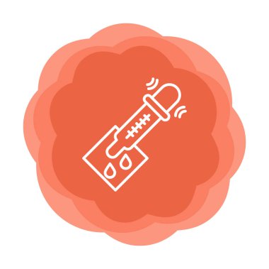 pipette ile tıbbi test simgesi, vektör illüstrasyonu basit tasarım