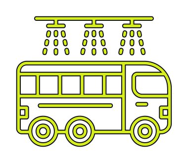 Otobüs Yıkama simgesi vektör illüstrasyonu