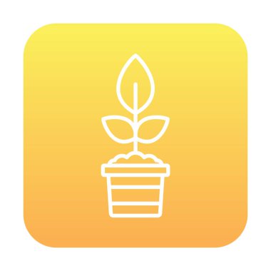 çömlek simgesine bitki, vektör illüstrasyonu 