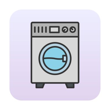 çamaşır makinesi simgesi. Basit resimleme