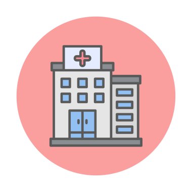 Hastane simgesi, vektör illüstrasyonu