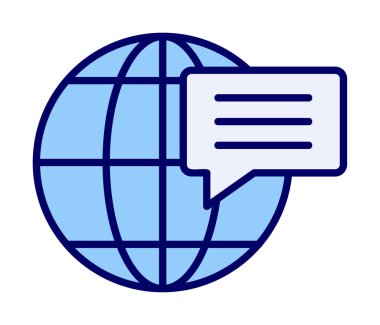Dünya İletişim vektör simgesi modern illüstrasyon             