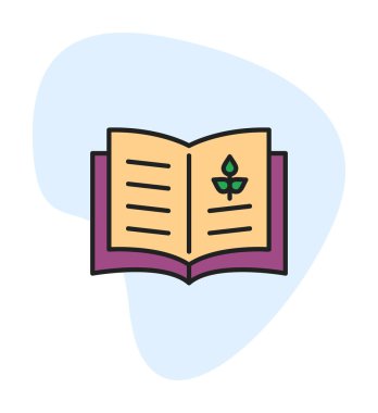 Biyoloji kitabı ikonu vektör illüstrasyonu