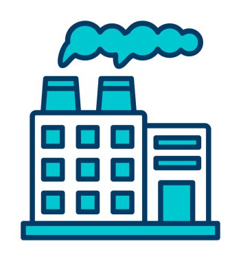 Fabrika binası simgesi, vektör illüstrasyonu