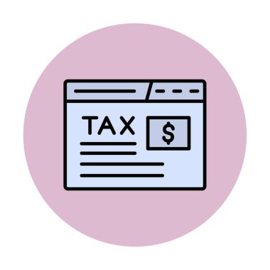 beyaz üzerinde vergilendirme web sitesi simgesi vektör çizimi 