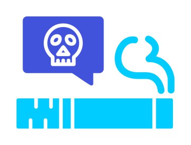 Sigara ikonlu düz kafatası. vektör 