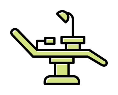 Dişçi Sandalyesi vektör illüstrasyonu, simge ögesi arkaplanı                