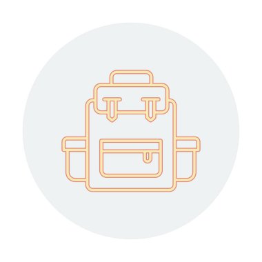 Sırt çantası ikon vektörü. Okul sırt çantası tabelası. izole edilmiş sınır sembolü çizimi