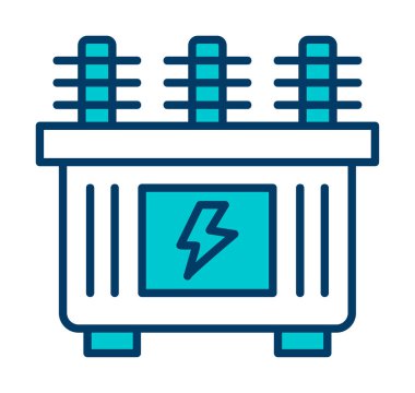 Batarya güç ikonu vektör illüstrasyonu. Dönüştürücü                         