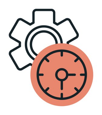 Çalışma Zamanı web simgesi vektör illüstrasyonu