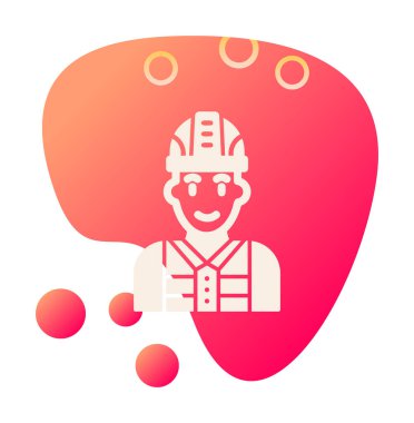 Kask vektör illüstrasyon tasarımlı işçi. Foreman.                        