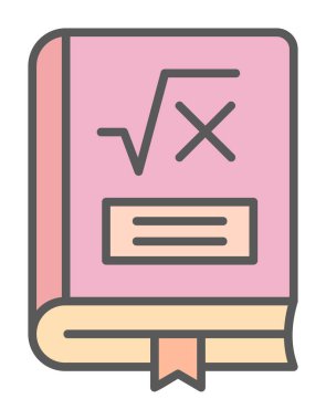 Matematik kitabı. Web simgesi basit illüstrasyon                         