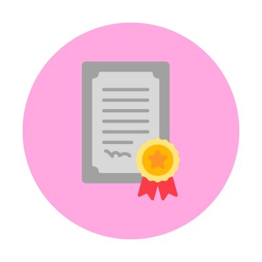 Sertifika vektör simgesi modern basit illüstrasyon                                 