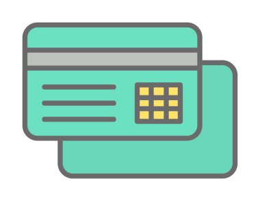 Basit bir modern kredi yassı simgesi, vektör illüstrasyonu