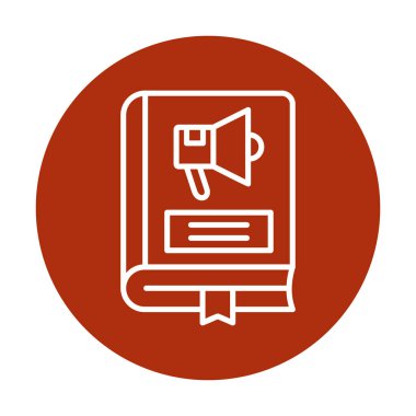 Pazarlama Kitabı simgesi, vektör illüstrasyonu