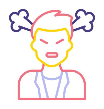 kızgın kişi simgesi, vektör illüstrasyonu basit tasarım