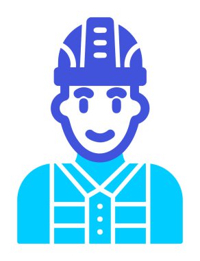 Kask vektör illüstrasyon tasarımlı işçi. Foreman.                        