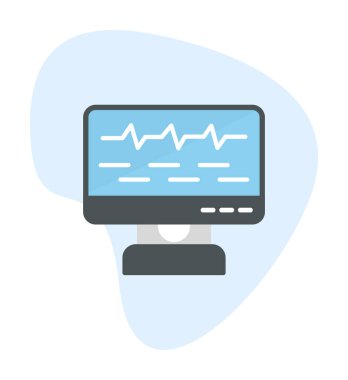 Ses çizgisi simgesi ile bilgisayar izleyicisinin vektör illüstrasyonu