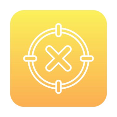  Çember simgesinde konsantrasyon ya da çapraz çizgi yok, vektör illüstrasyonu 