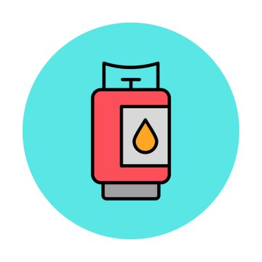 Gaz Silindiri ikon vektör illüstrasyonu  