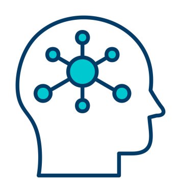 Psikoloji işaretli beyin simgesi tasarım vektörü illüstrasyonu