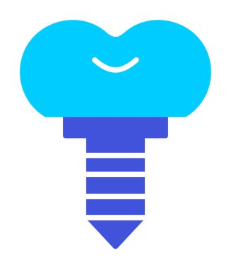 Diş implantı ikon vektör illüstrasyonu