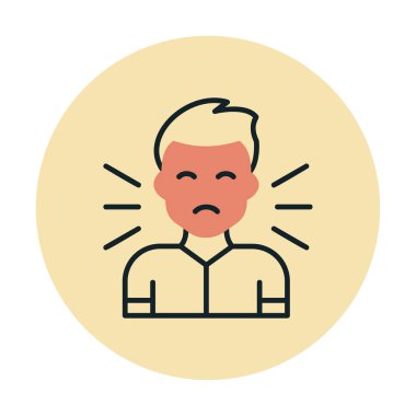 Korkmuş adam simgesi, korku konsepti, vektör illüstrasyonu