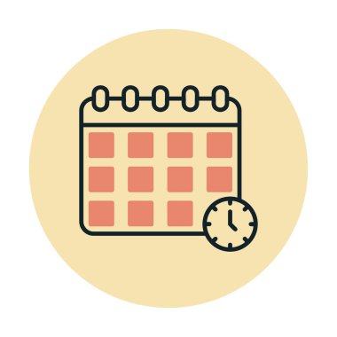 Takvim anımsatma simgesi, bitiş tarihi simgesi, vektör illüstrasyonu