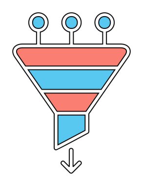 Basit düz huni simgesi vektör çizimi 