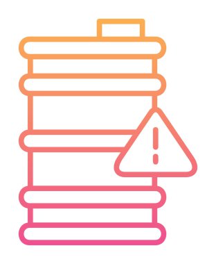 Tehlike işareti ve namlu simgesi, vektör illüstrasyonu 