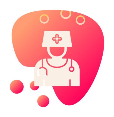 Bayan doktor simgesinin vektör çizimi