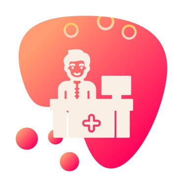 Resepsiyon simgesi, vektör illüstrasyonu basit tasarım