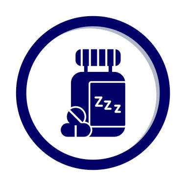 Uyku Hapları Şişesinin vektör çizimi 