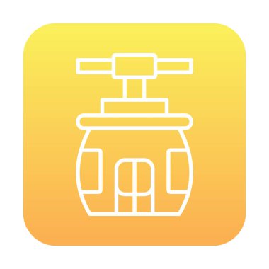 Cableway simgesi, taslak biçim illüstrasyonu  