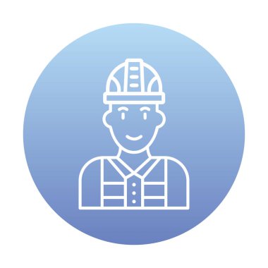 Kask vektör illüstrasyon tasarımlı işçi. Foreman.                        