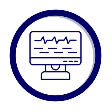 Ses çizgisi simgesi ile bilgisayar izleyicisinin vektör illüstrasyonu